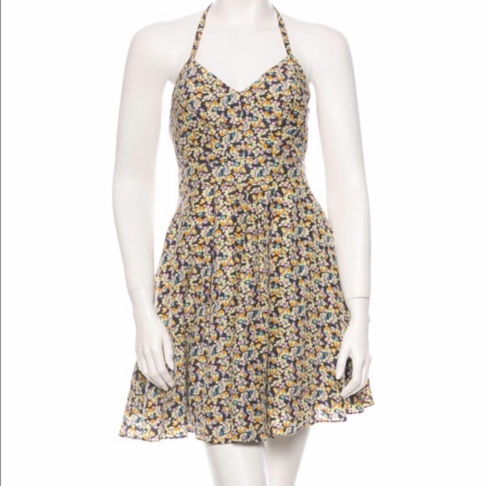 ELIZABETH & JAMES SWEETHEART FLORAL HALTER DRESS M